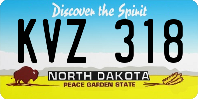 ND license plate KVZ318