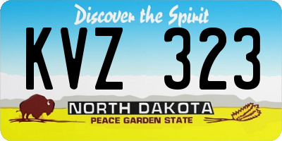 ND license plate KVZ323