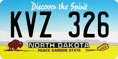 ND license plate KVZ326