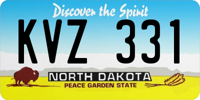 ND license plate KVZ331