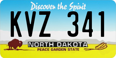 ND license plate KVZ341