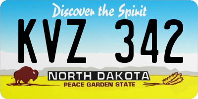 ND license plate KVZ342