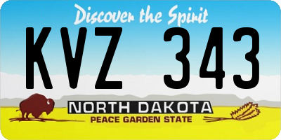 ND license plate KVZ343