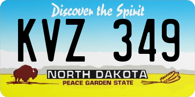 ND license plate KVZ349