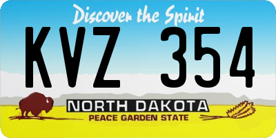 ND license plate KVZ354