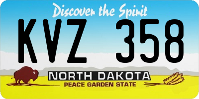 ND license plate KVZ358