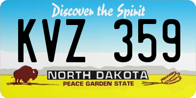ND license plate KVZ359