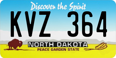 ND license plate KVZ364
