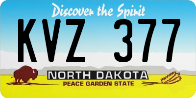 ND license plate KVZ377