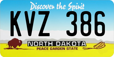 ND license plate KVZ386