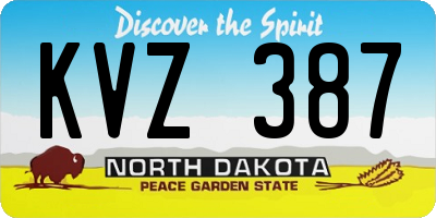 ND license plate KVZ387