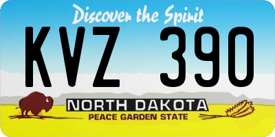 ND license plate KVZ390