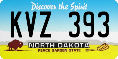 ND license plate KVZ393