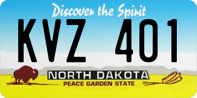 ND license plate KVZ401