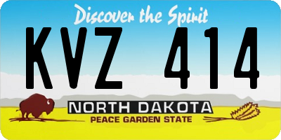ND license plate KVZ414
