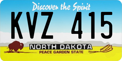 ND license plate KVZ415