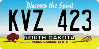 ND license plate KVZ423