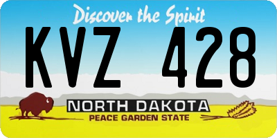 ND license plate KVZ428