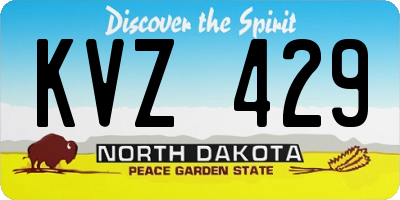 ND license plate KVZ429