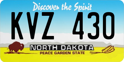 ND license plate KVZ430