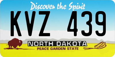 ND license plate KVZ439