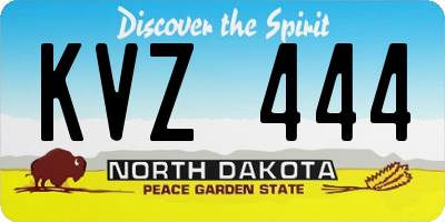 ND license plate KVZ444