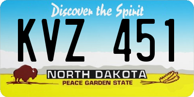 ND license plate KVZ451