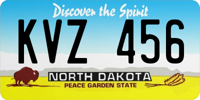 ND license plate KVZ456