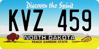ND license plate KVZ459