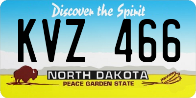ND license plate KVZ466