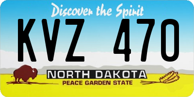 ND license plate KVZ470