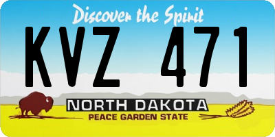 ND license plate KVZ471