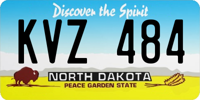 ND license plate KVZ484