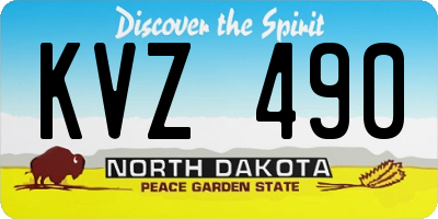 ND license plate KVZ490