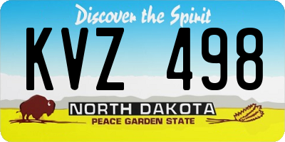 ND license plate KVZ498