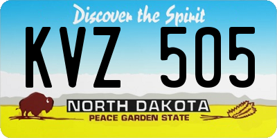 ND license plate KVZ505