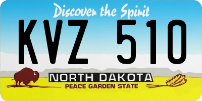 ND license plate KVZ510