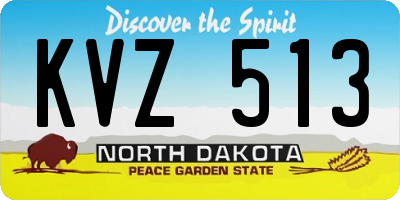 ND license plate KVZ513