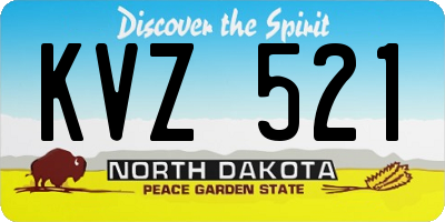 ND license plate KVZ521