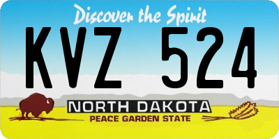ND license plate KVZ524