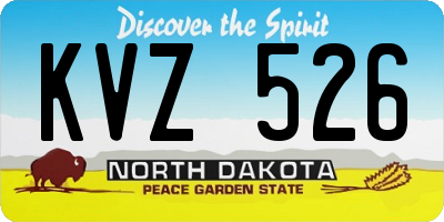 ND license plate KVZ526