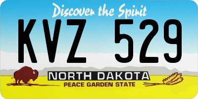 ND license plate KVZ529