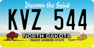 ND license plate KVZ544