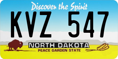 ND license plate KVZ547