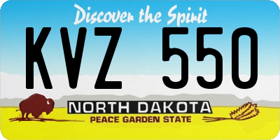 ND license plate KVZ550