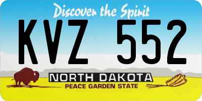 ND license plate KVZ552