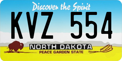ND license plate KVZ554