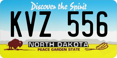 ND license plate KVZ556