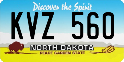 ND license plate KVZ560