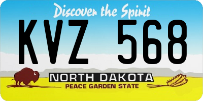 ND license plate KVZ568